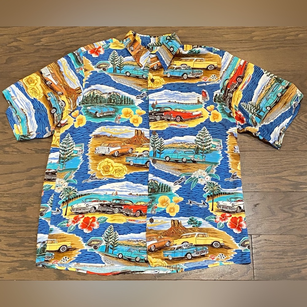 Reyn Spooner American Classics Chevy Chevrolet Button Down Camp Shirt - Size Med